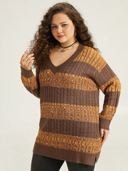 Halloween Colorblock Plisse Split Side Pullover