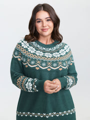 Fair-Isle Jacquard Pattern Pullover