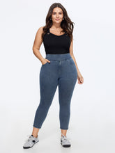 Stretchy Wide Waistband Pull-On Knit Jeans