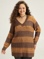 Halloween Colorblock Plisse Split Side Pullover
