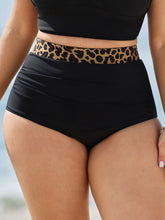 Leopard Print High Waist Swim Bottoms