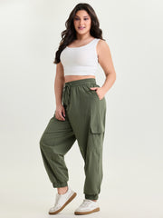 Elastic Waist Pocket Cargo Sweatpants