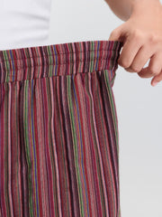 Colorful Floral Striped Pockets Shorts
