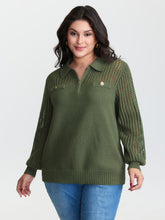 Polo Collar Cut-Out Pullover