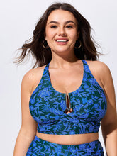 Floral Print Cut-Out Swim Top