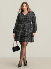 Stretchy Textured Tiered Mini Dress