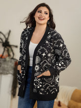 Supersoft Sun Moon Constellation Jacquard Open Front Cardigan