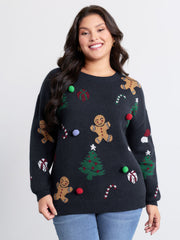 Supersoft 3D Holiday Pattern Jacquard Pullover