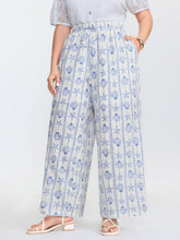 Cotton Floral Print Straight-Leg Pants