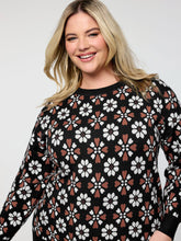 Supersoft Floral Jacquard Contrast Pullover