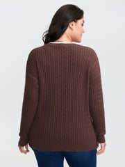 Supersoft Cable Knit Henley Pullover