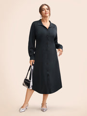 Stretch Woven Structured Midi Dress
