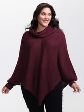 Turtle Neck Batwing Sleeve Asymmetrical Hem Pullover