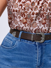 Vintage Engraved Extended Thin Belt