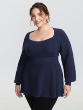 Scoop Neck Cinched-Waist Textured Pullover