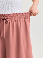 Stretchy Drawstring Waist Pockets Pants