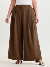 Pleated Flared Plain Pockets Pants