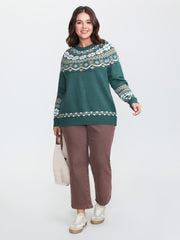 Fair-Isle Jacquard Pattern Pullover