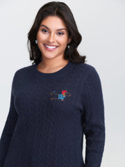Supersoft Textured Puppy Embroidered Pullover