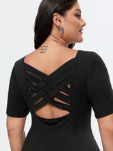 Back Cross-Tie Ruched Front Knit Top