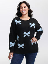 3D Bowknot Jacquard Textured Pullover