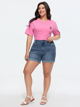 Folded Hem Skinny-Fit Denim Shorts
