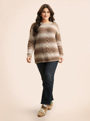 Crew Neck Textured Drop Shoulder Pullover