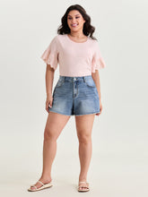 Stretchy No-Gap Waist Denim Shorts