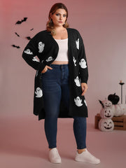 Happy Ghost Jacquard Knit Cardigan
