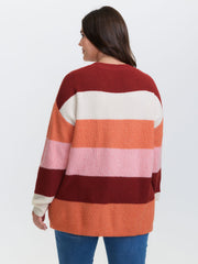 Supersoft Superstretchy Color Stripe Textured Pullover