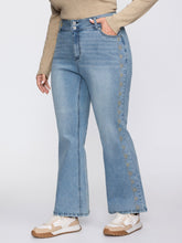 Supersoft Floral Embroidered Flared Hem Jeans