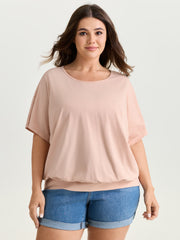 Batwing Sleeve Bubble Hem T-Shirt