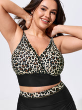 Leopard Print Hollowed Out Swim Top