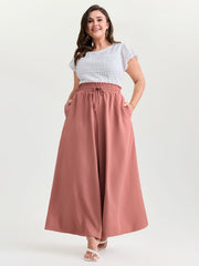 Stretchy Drawstring Waist Pockets Pants