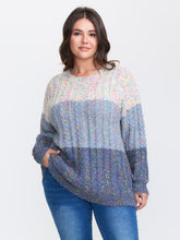 Colorblock Heather Round Neck Pullover