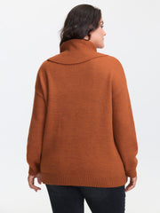 Textured Heather Turtleneck Pullover