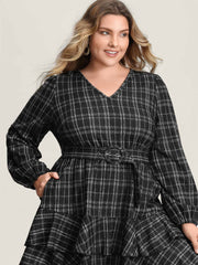 Stretchy Textured Tiered Mini Dress