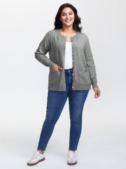 Supersoft Button Detail Ribbed Hem Pullover