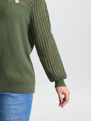 Polo Collar Cut-Out Pullover