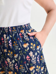 Floral Print Wide Waistband Shorts