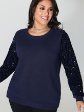 Twist Floral Sequin Sleeve Pullover