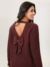 Bow Back Cut-Out Super Stretchy Pullover
