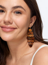 Vintage Layered Round Disc Tassel Drop Earrings