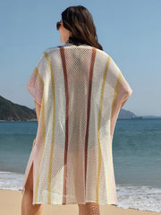 Colorblock Cut-Out Knit Swim Cover-Up