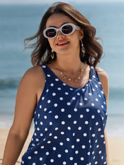 Polka Dots Side Drawstring Swim Top