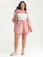 Cotton Drawstring Elastic Waist Pockets Shorts