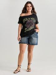 Cotton Rock And Roll Print T-Shirt