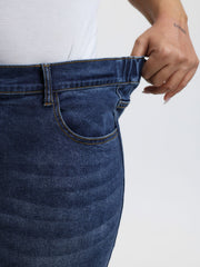 Vintage Wash High Rise Straight-Leg Jeans