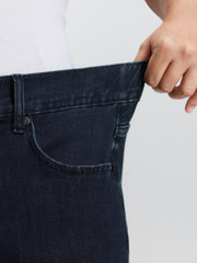 Stretchy Mid Rise Wide Leg Jeans