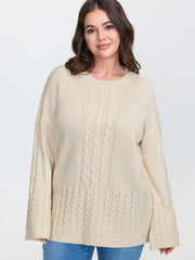 Twisted Texture Drop Shoulder Pullover